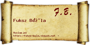 Fuksz Béla névjegykártya