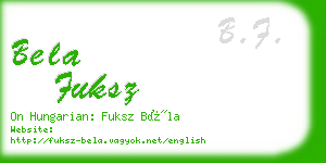 bela fuksz business card